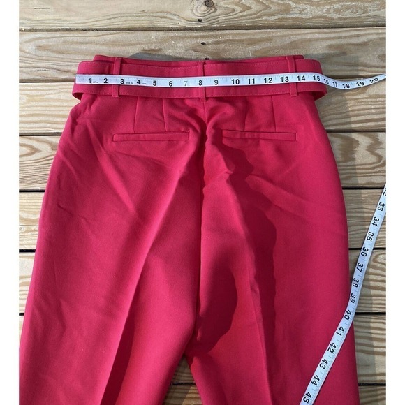 NEW All Worthy Belted Hunter McGrady Ankle Pants Size 4 Women’s Red - Picture 7 of 9